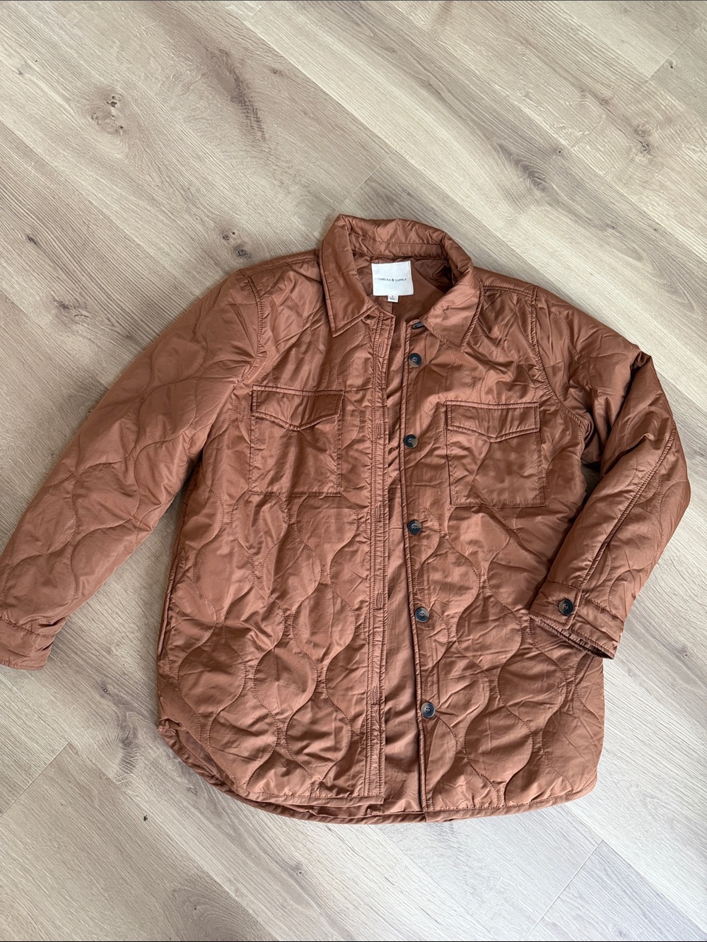 Thread & Supply Quilted Jacket in Rust Brown